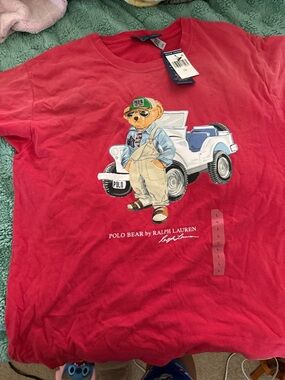 Ralph Lauren Red Polo Bear Graphic Tee